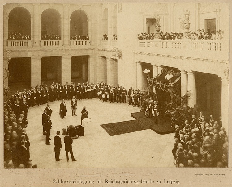 Schlußsteinlegung im Reichsgerichtsgebäude zu Leipzig, Stadtgeschichtliches Museum Leipzig