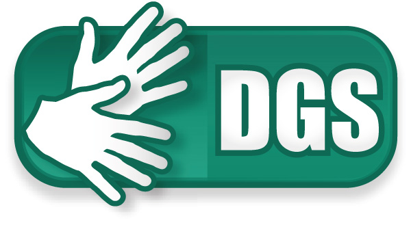 Logo der Deutschen Gebärdensprache (abgekürzt DGS)